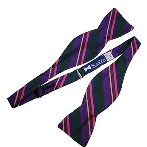 Beau Ties LTD 100% Silk Stiped Bow Tie Self Adjusting Made in USA